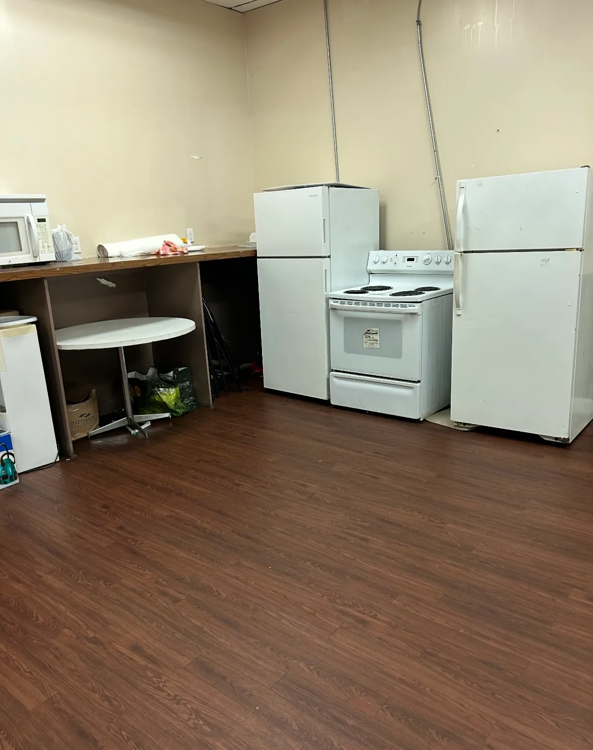 Photo of party hall kitchen with fridge